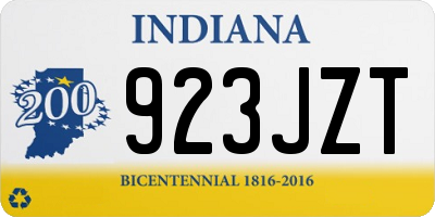 IN license plate 923JZT