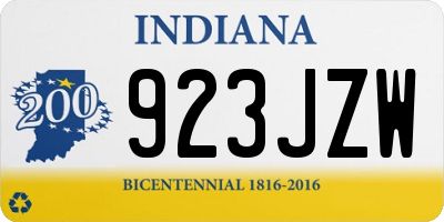 IN license plate 923JZW