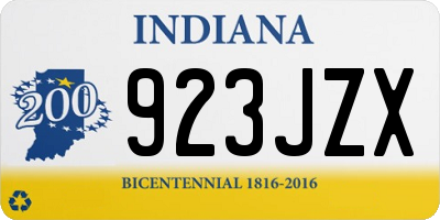 IN license plate 923JZX
