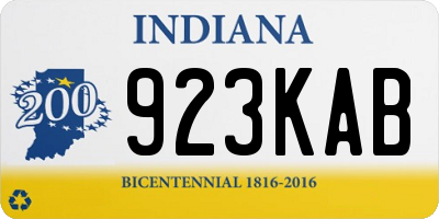 IN license plate 923KAB