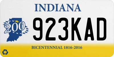 IN license plate 923KAD