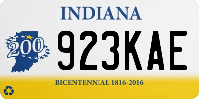 IN license plate 923KAE