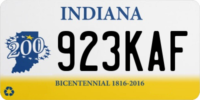 IN license plate 923KAF