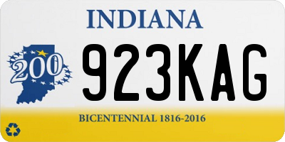 IN license plate 923KAG