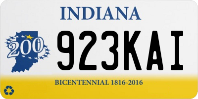 IN license plate 923KAI