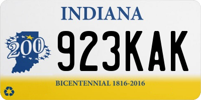 IN license plate 923KAK