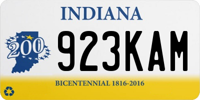 IN license plate 923KAM
