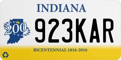 IN license plate 923KAR