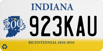 IN license plate 923KAU