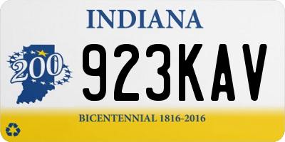 IN license plate 923KAV