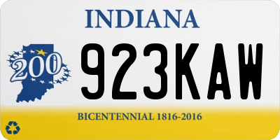 IN license plate 923KAW