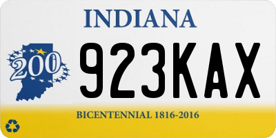 IN license plate 923KAX