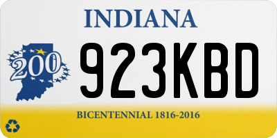 IN license plate 923KBD