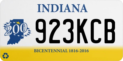 IN license plate 923KCB