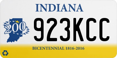 IN license plate 923KCC