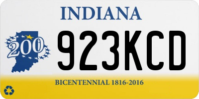 IN license plate 923KCD
