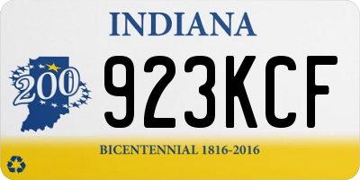 IN license plate 923KCF