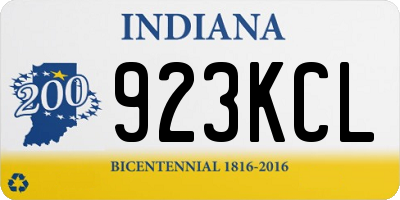 IN license plate 923KCL