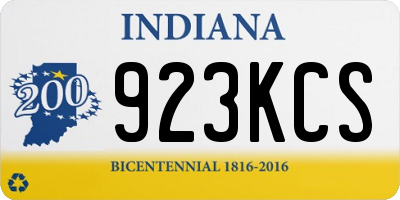 IN license plate 923KCS