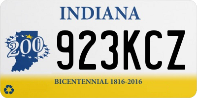 IN license plate 923KCZ