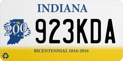 IN license plate 923KDA