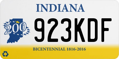 IN license plate 923KDF
