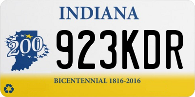 IN license plate 923KDR