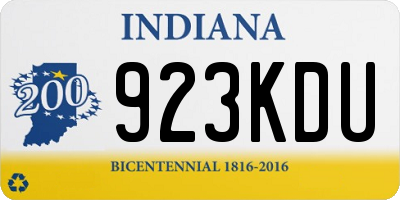 IN license plate 923KDU