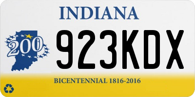 IN license plate 923KDX
