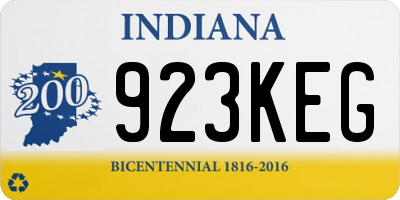 IN license plate 923KEG