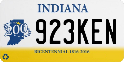 IN license plate 923KEN