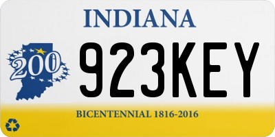 IN license plate 923KEY