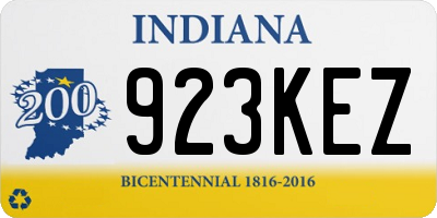 IN license plate 923KEZ