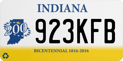IN license plate 923KFB