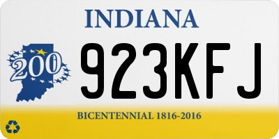 IN license plate 923KFJ