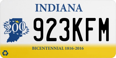 IN license plate 923KFM