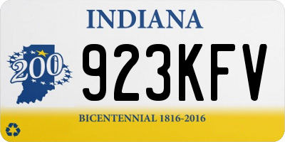IN license plate 923KFV