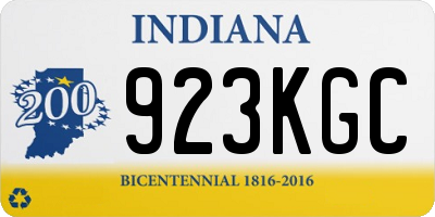 IN license plate 923KGC