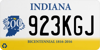 IN license plate 923KGJ