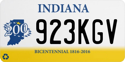 IN license plate 923KGV
