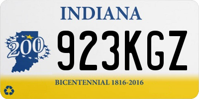 IN license plate 923KGZ