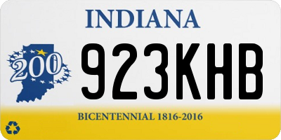 IN license plate 923KHB