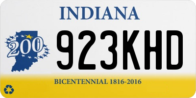IN license plate 923KHD