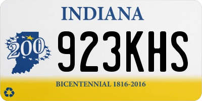 IN license plate 923KHS