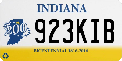 IN license plate 923KIB