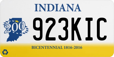 IN license plate 923KIC