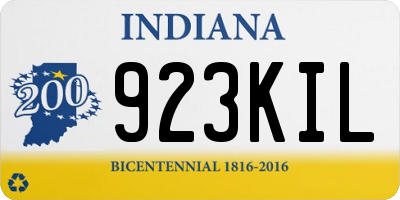 IN license plate 923KIL