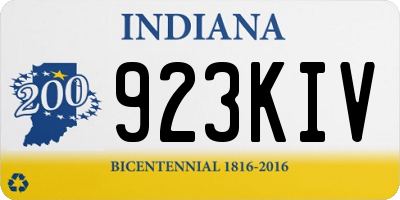 IN license plate 923KIV