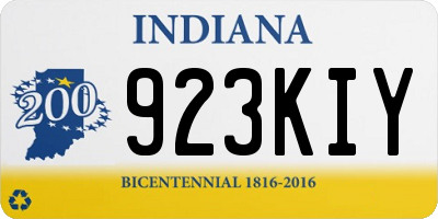 IN license plate 923KIY