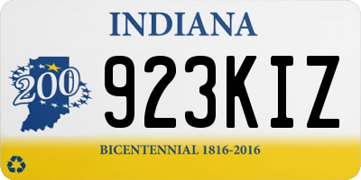IN license plate 923KIZ
